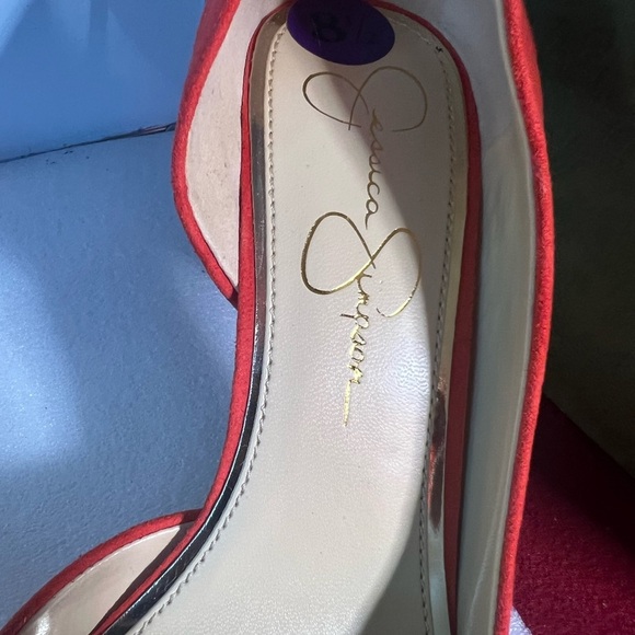 Jessica Simpson Red Suede 4in Heels Brand New - Picture 4 of 5